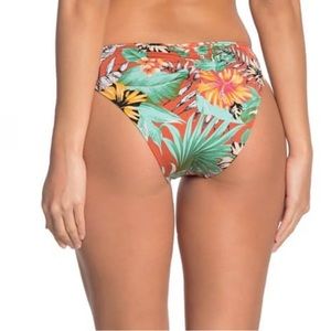 New! Bikini Lab Tropical Oasis Ruched Hipster Cheeky Bikini Bottoms